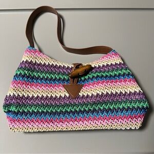 Woven colorful small handbag